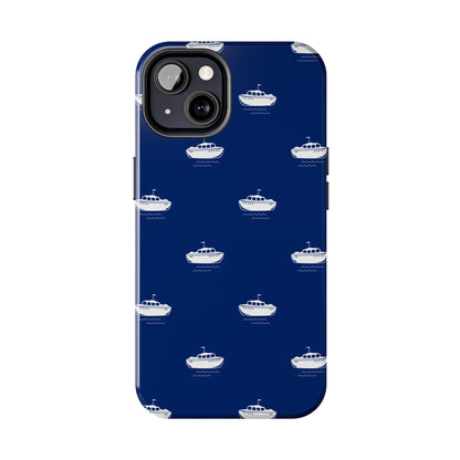 Blue Boat Phone Case – Calm Ocean Pattern for iPhone & Samsung, Durable & Stylish Protection