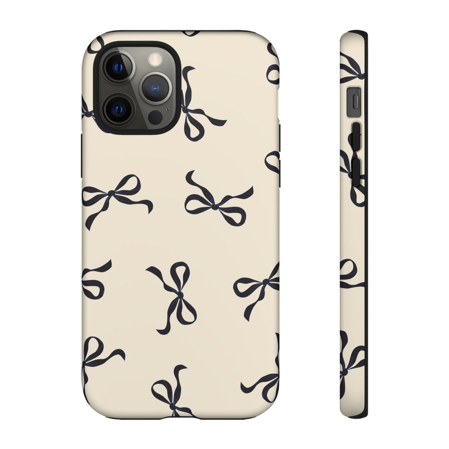 Beige and Black Bow Phone Case - JGUS