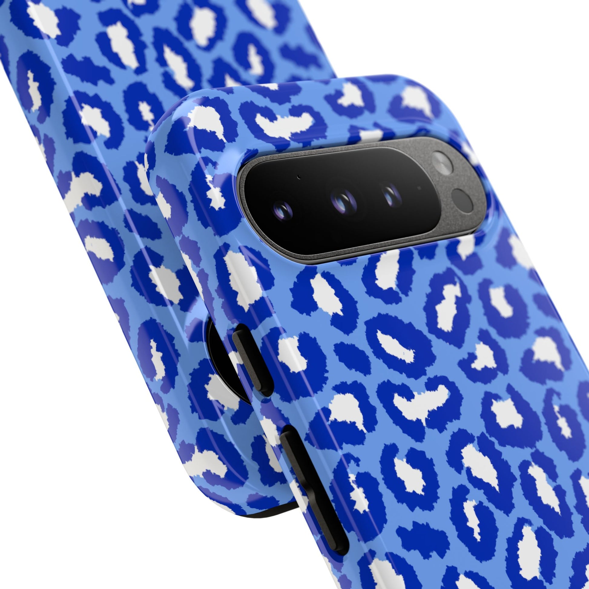 Leopard Vibes - Blue Edition Phone Case for iPhone & Samsung - Stylish & Durable Animal Print Case - JGUS