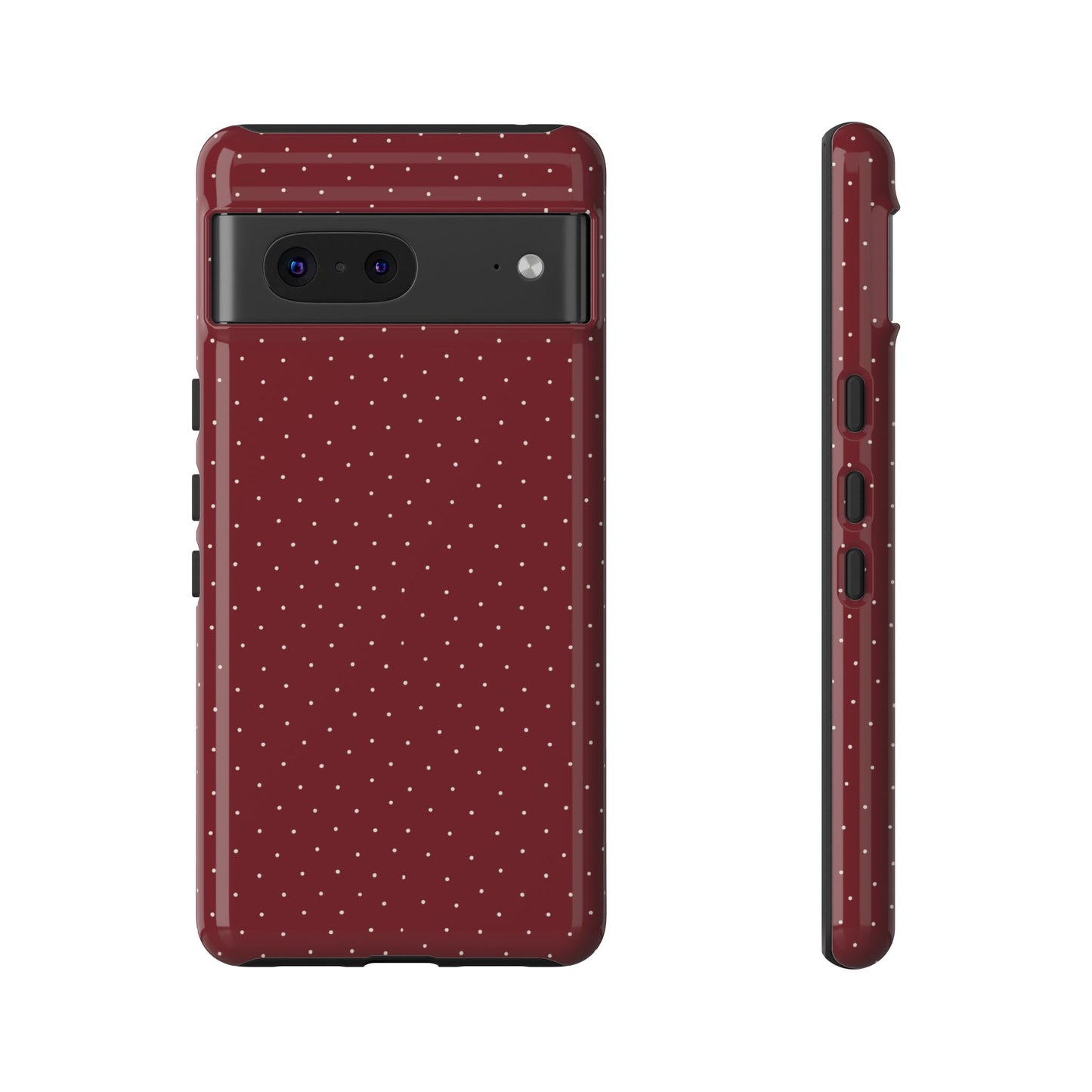 Burgundy  & White Dots Case - JGUS