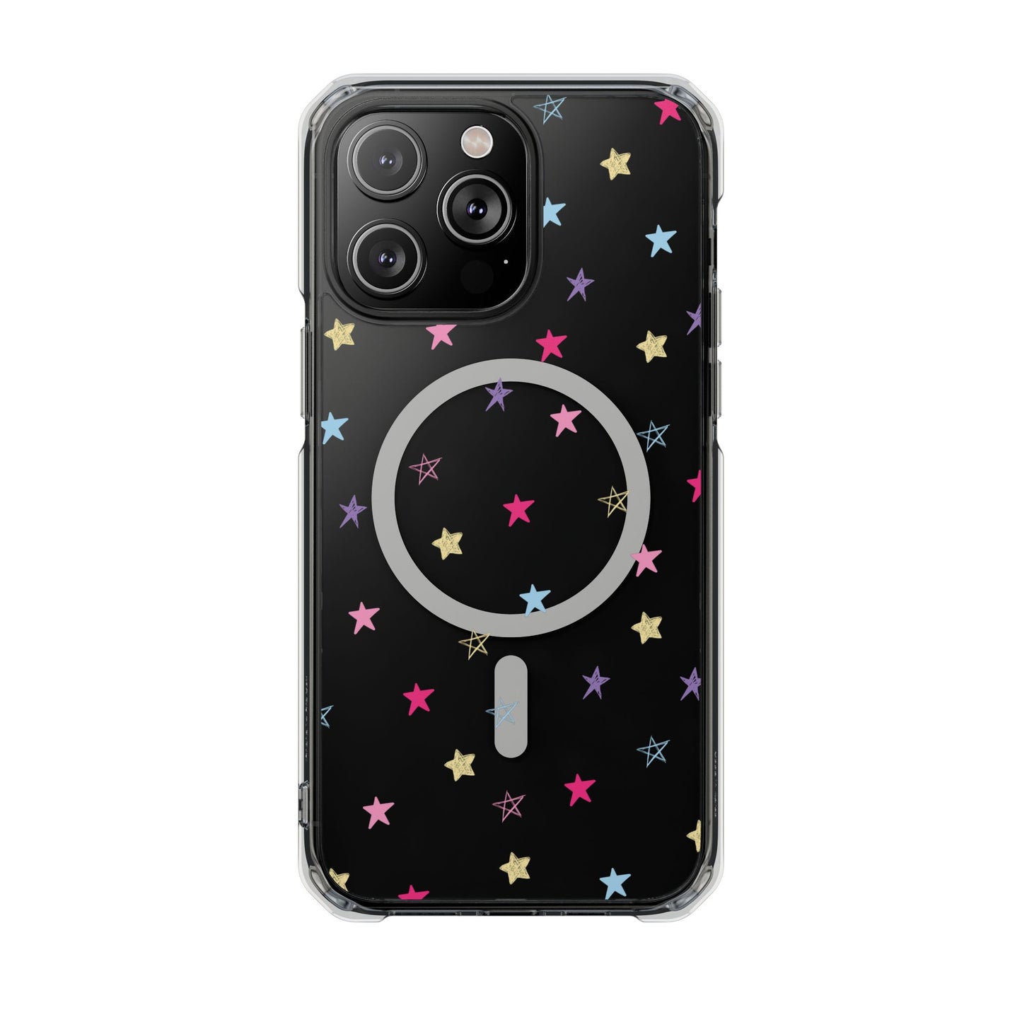 Star Pattern Clear Mag Safe Case, Magnetic Clear Impact Case