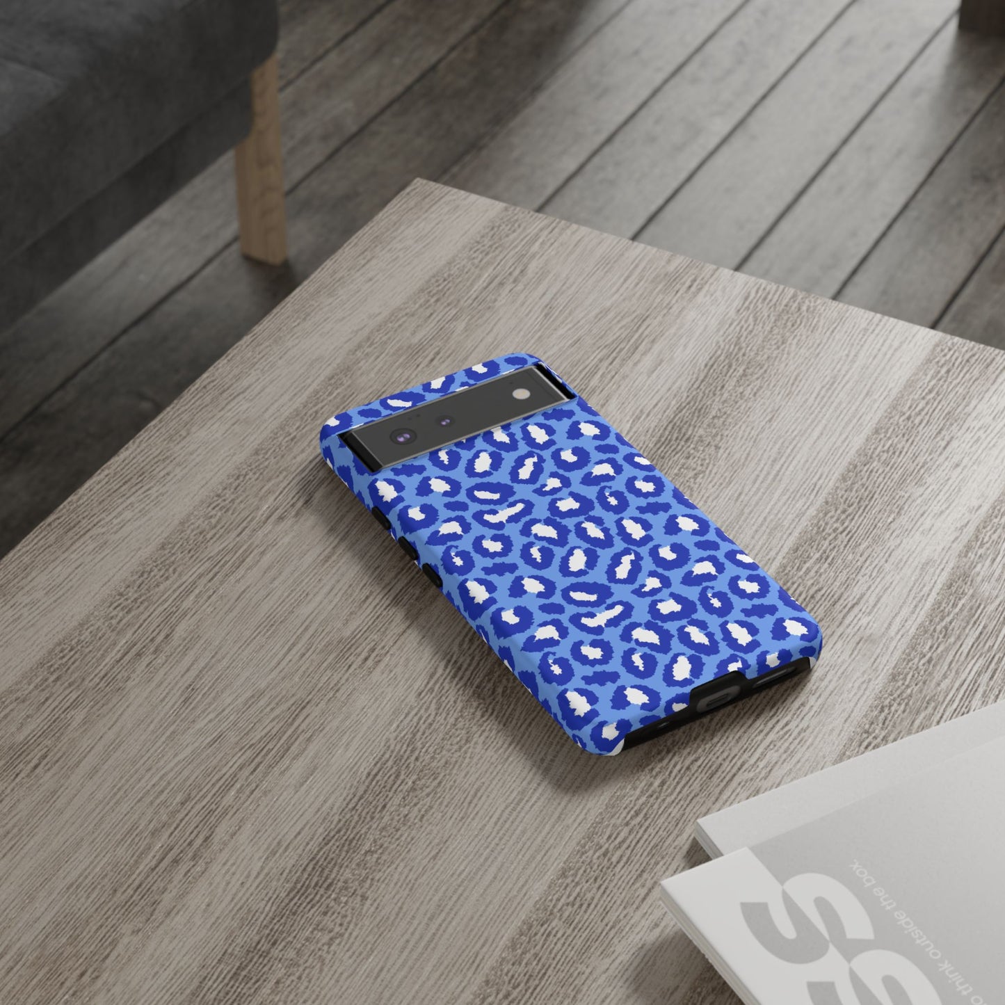 Leopard Vibes - Blue Edition Phone Case for iPhone & Samsung - Stylish & Durable Animal Print Case - JGUS