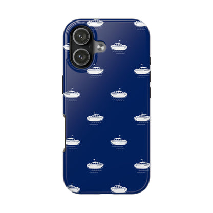 Blue Boat Phone Case – Calm Ocean Pattern for iPhone & Samsung, Durable & Stylish Protection