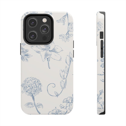 Jasmine Sketch Phone Case – Artistic Design, Slim, Durable & MagSafe Compatible