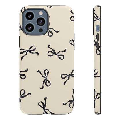 Beige and Black Bow Phone Case - JGUS