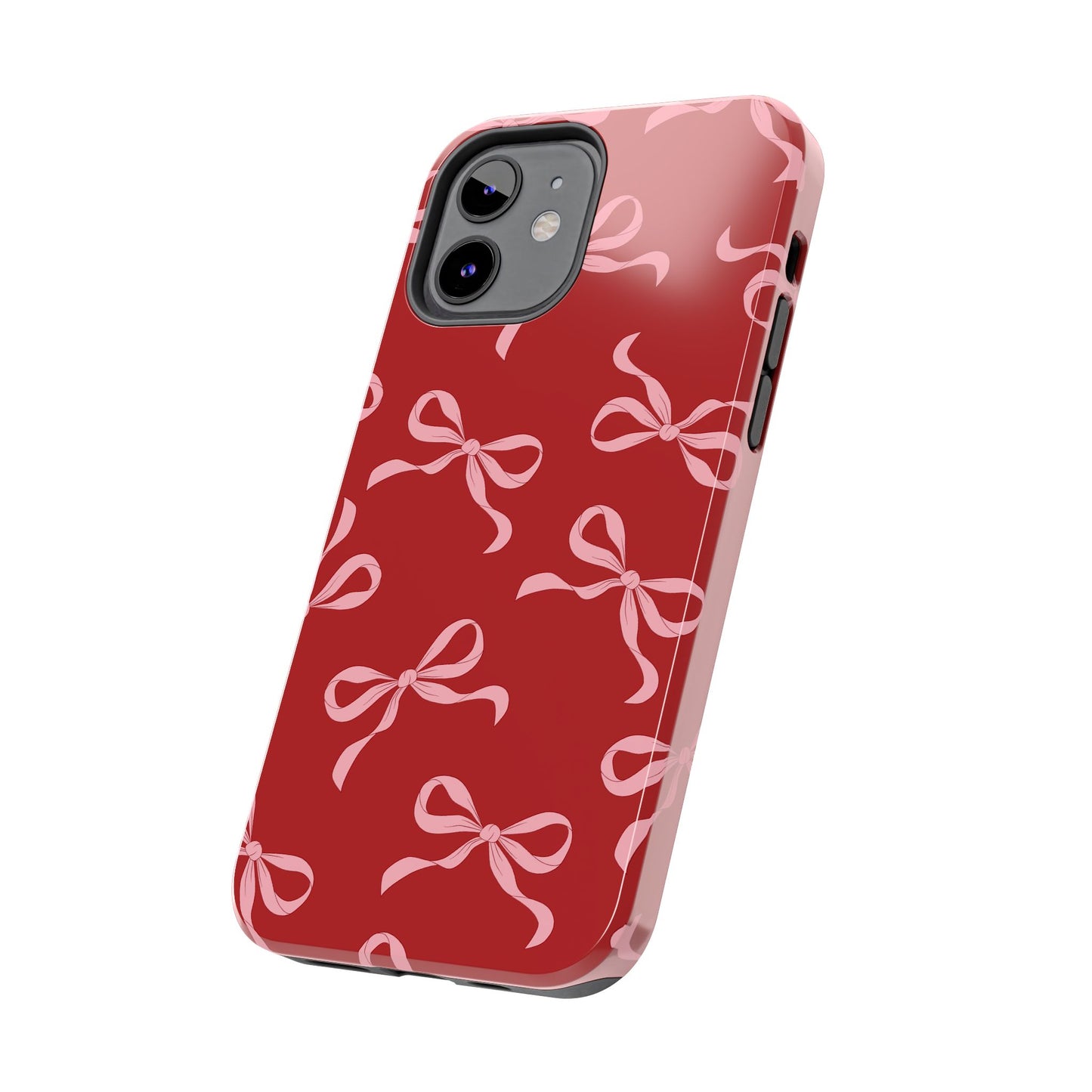 Pink Bows on Red Phone Case