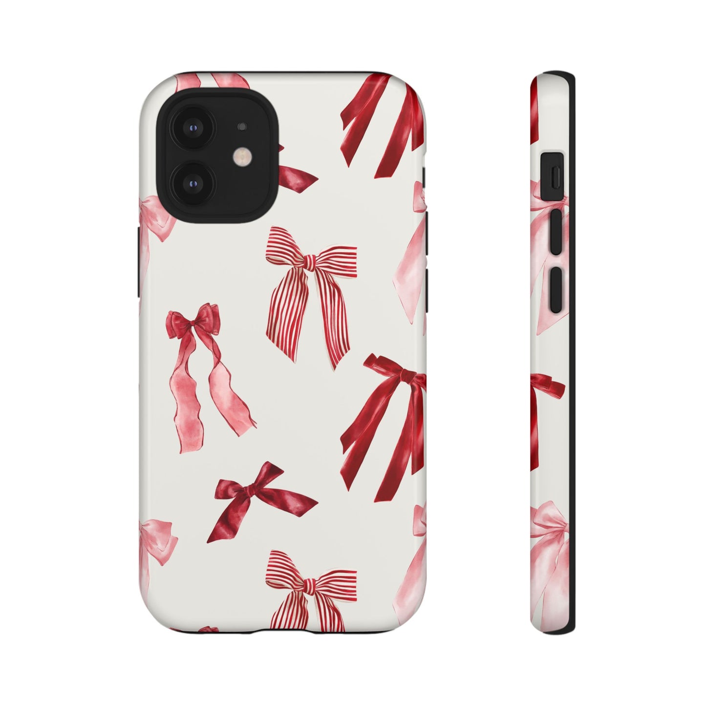 Burgundy Chic Bow Design Phone Case - JGUS