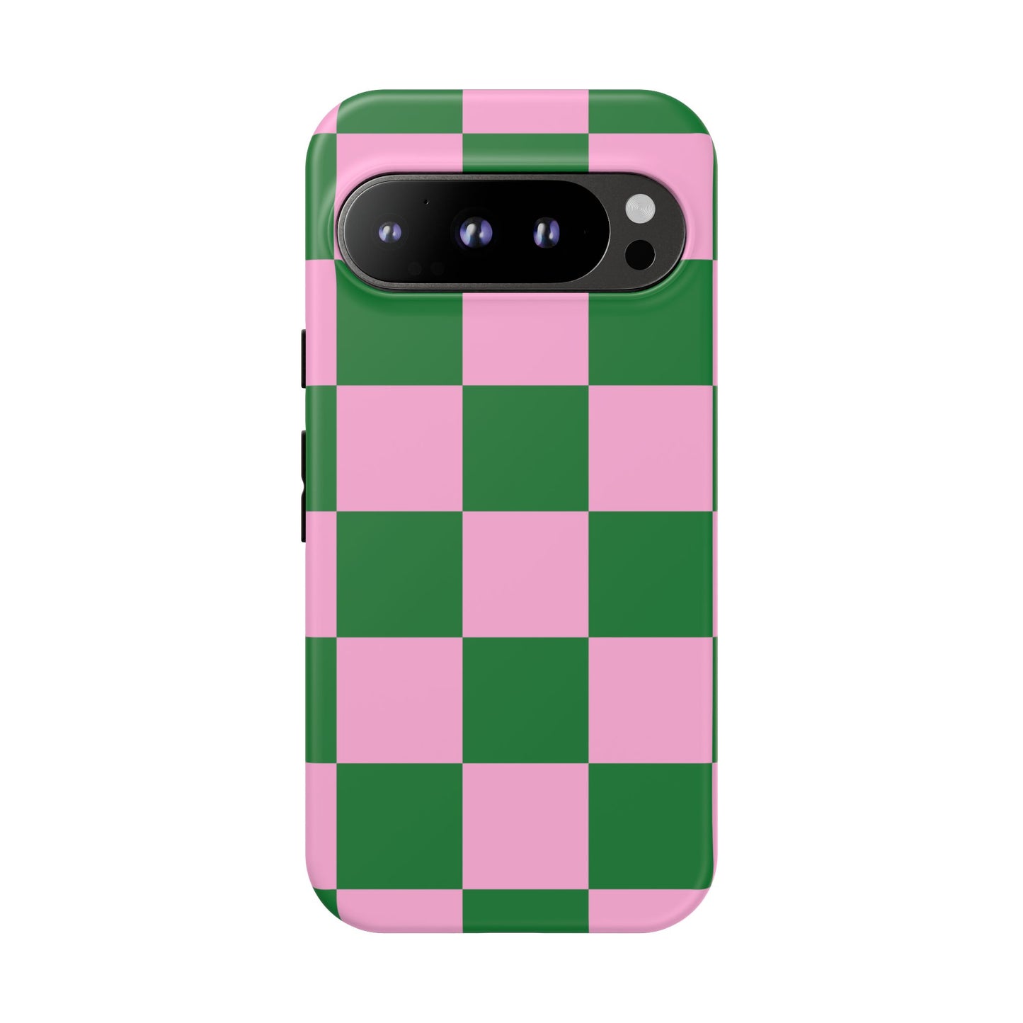 Pink Retro Checkered Phone Case – 90s Aesthetic, Vintage Grid Pattern for iPhone & Samsung - JGUS