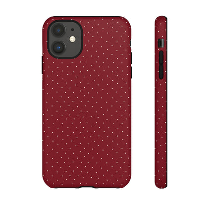 Burgundy  & White Dots Case - JGUS