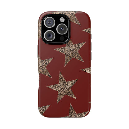 Leopard Star Luxe - Burgundy Edition | Aesthetic Coquette Phone Case for iPhone & Galaxy - JGUS