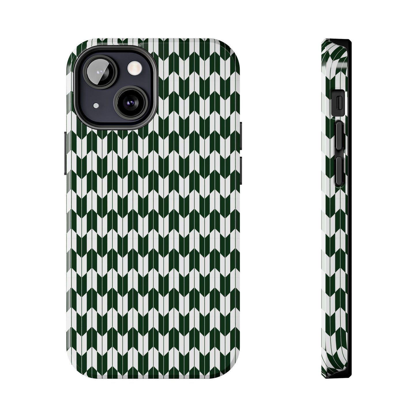 Green Harmony Geometric Phone Case – Durable, Slim, and MagSafe Compatible