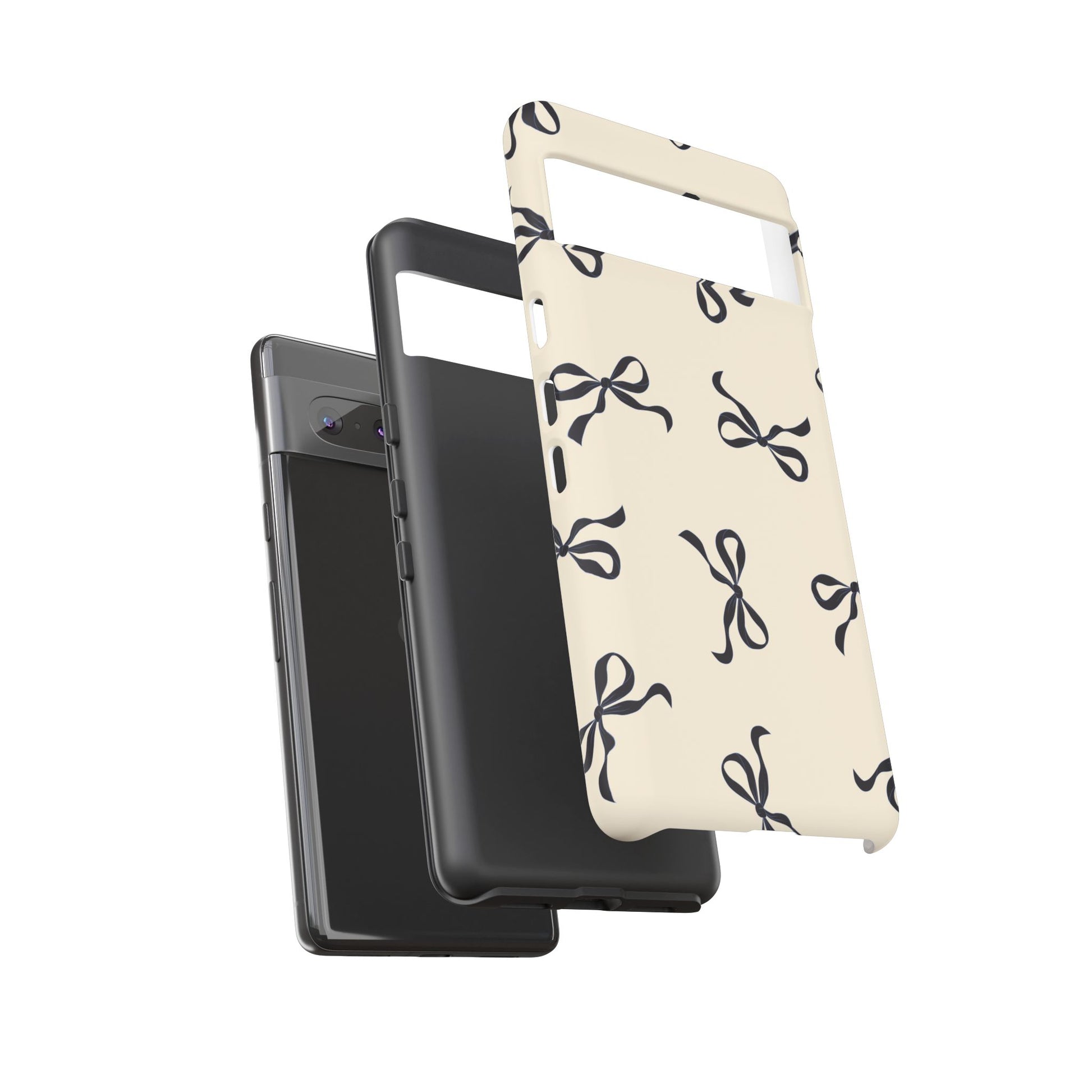 Beige and Black Bow Phone Case - JGUS