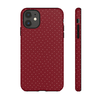Burgundy  & White Dots Case - JGUS