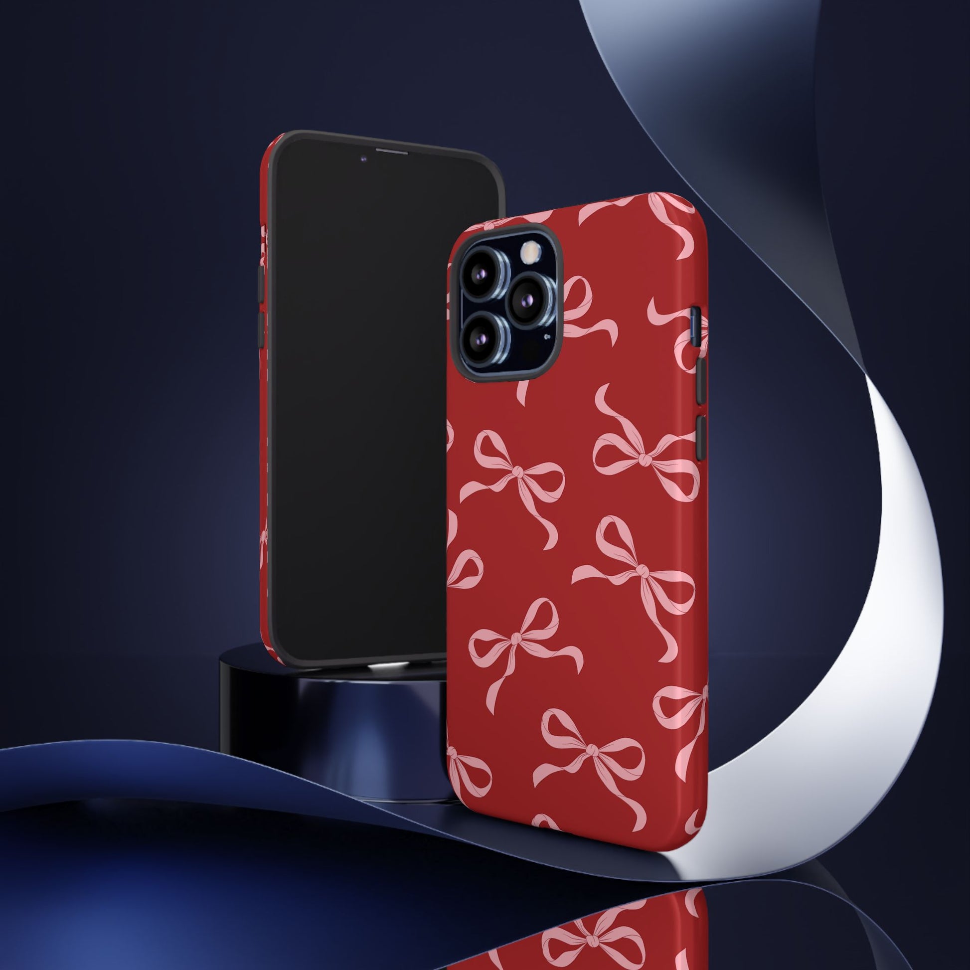 Pink Bows on Red Phone Case - JGUS
