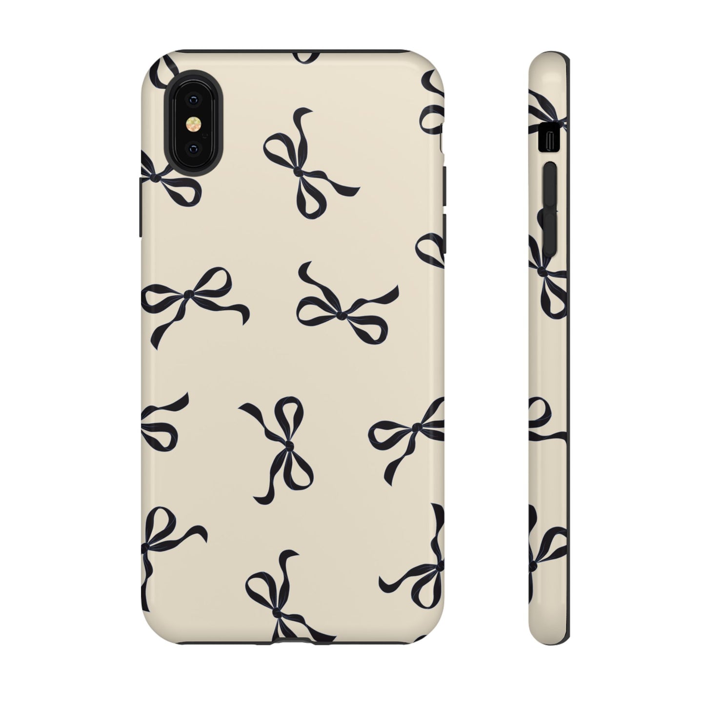 Beige and Black Bow Phone Case - JGUS