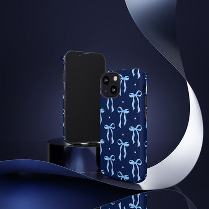 Bows & Blues Phone Case – Aesthetic Ribbon Print | Fits iPhone & Samsung - JGUS