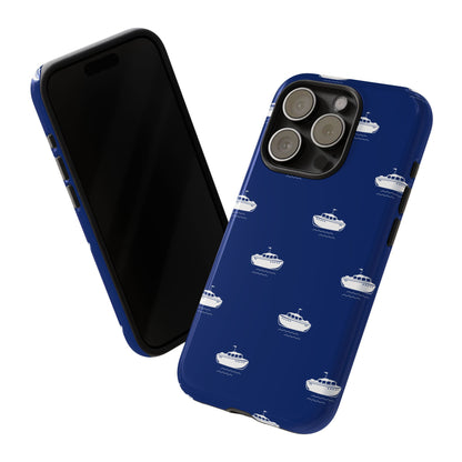 Blue Boat Phone Case – Calm Ocean Pattern for iPhone & Samsung, Durable & Stylish Protection - JGUS