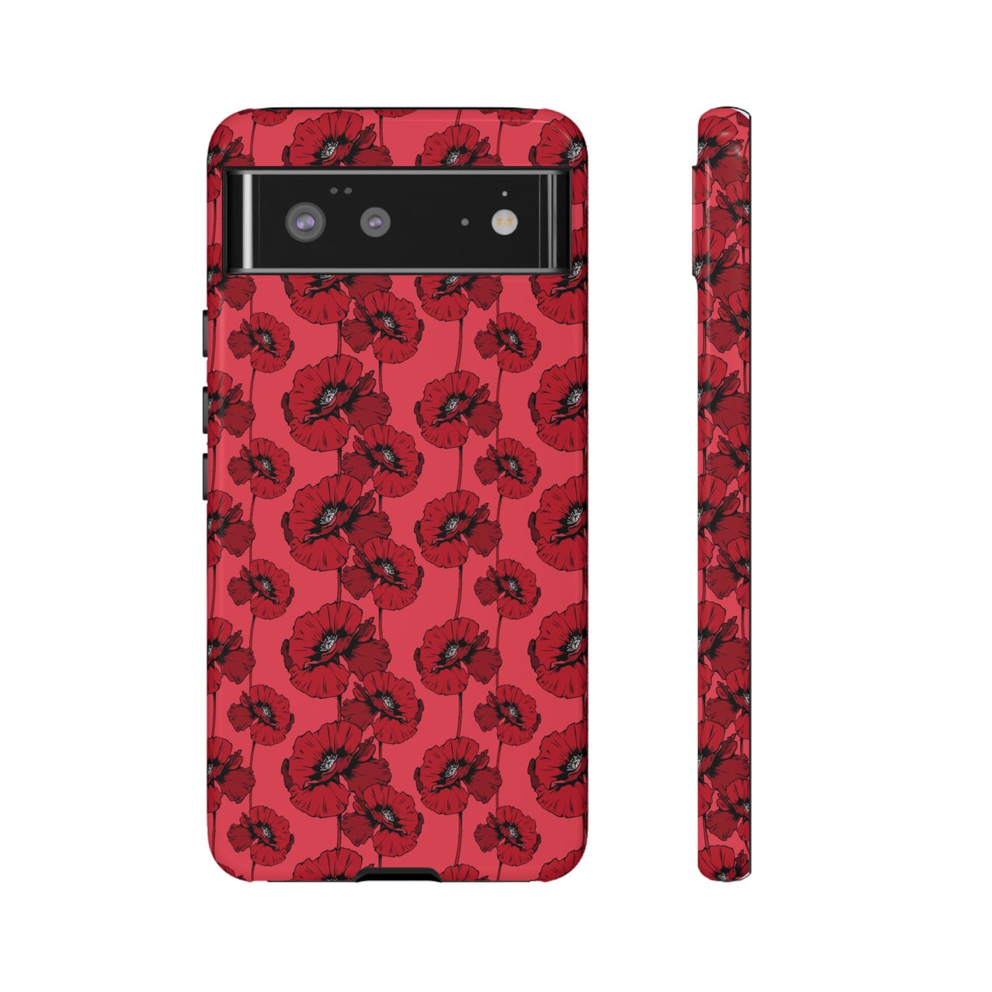 Red Poppy Phone Case for iPhone, Samsung & Google Pixel – Bold Floral Statement Aesthetic - JGUS