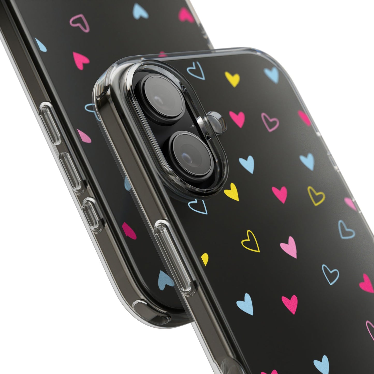 Transparent Heart Design Pattern Clear Phone Case