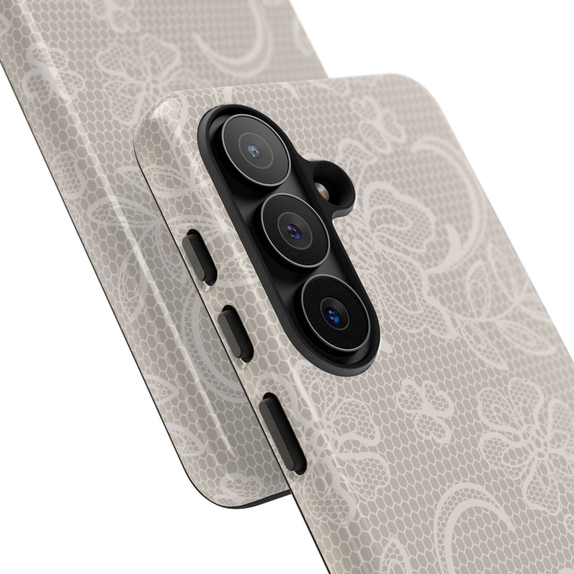 Lace Phone Case for iPhone Samsung Pixel – Cream Floral Elegant Aesthetic - JGUS