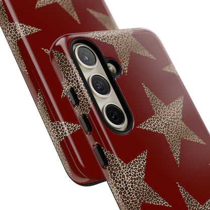 Leopard Star Luxe - Burgundy Edition | Aesthetic Coquette Phone Case for iPhone & Galaxy - JGUS