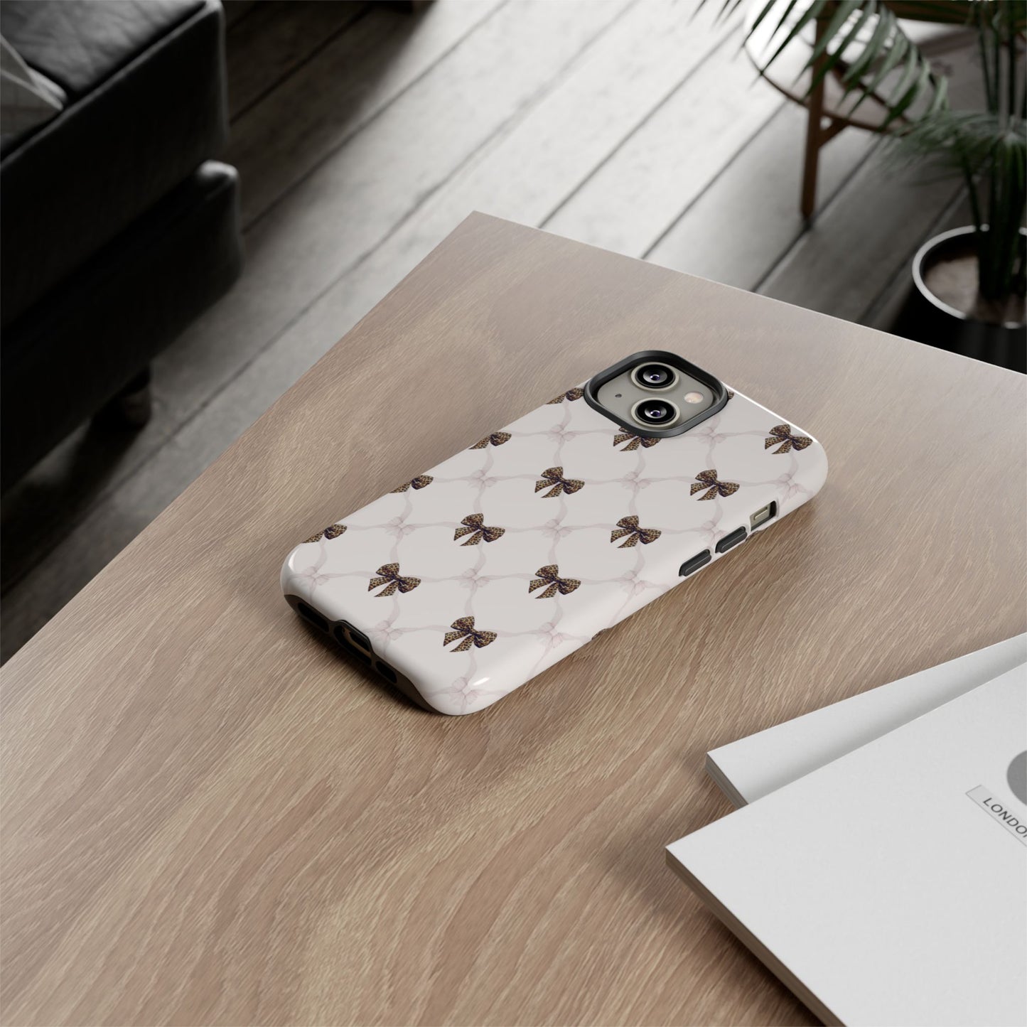 Chic Bow Pattern Phone Case | Elegant Clear Protective Case | Stylish iPhone & Samsung Cover - JGUS