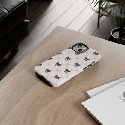 Chic Bow Pattern Phone Case | Elegant Clear Protective Case | Stylish iPhone & Samsung Cover - JGUS
