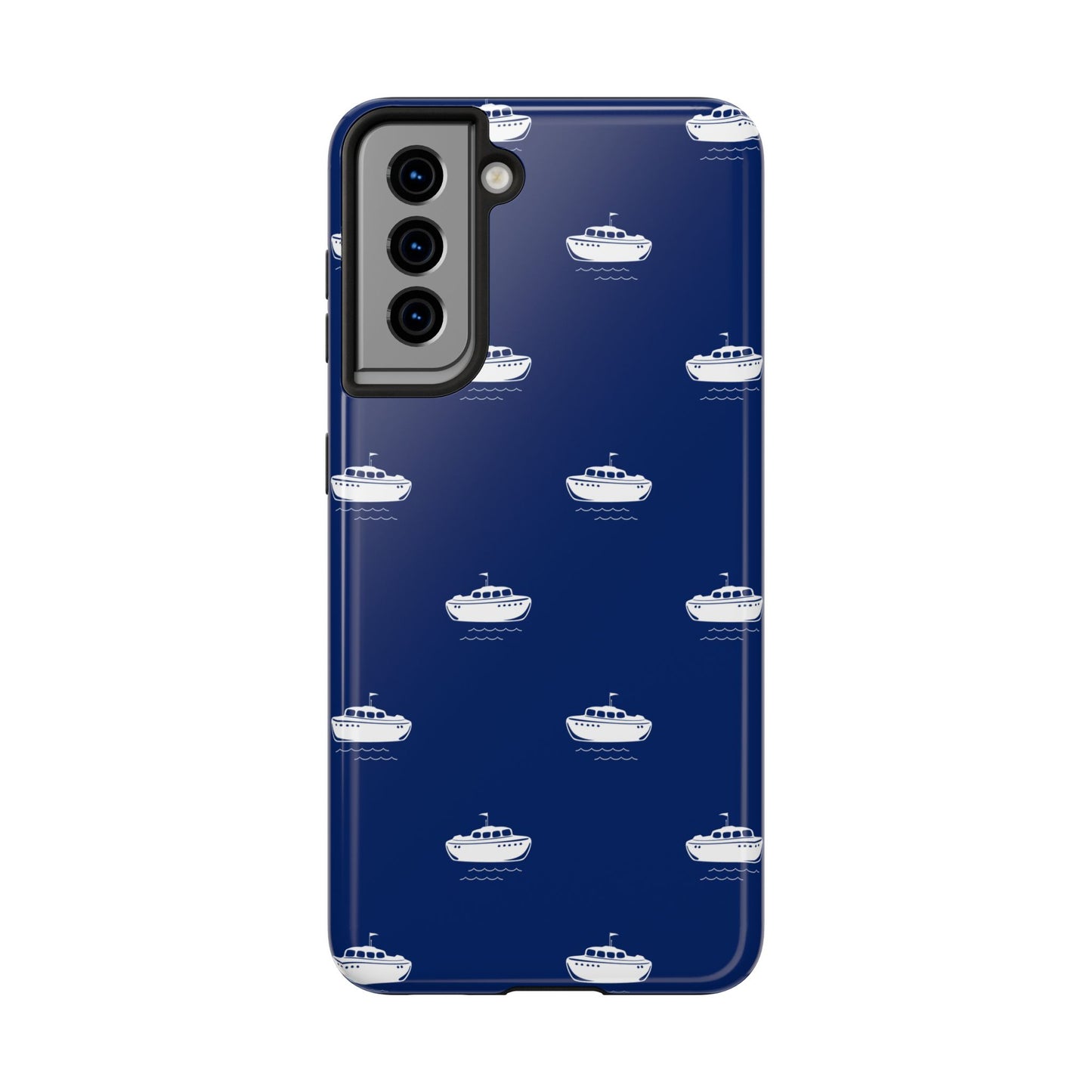 Blue Boat Phone Case – Calm Ocean Pattern for iPhone & Samsung, Durable & Stylish Protection