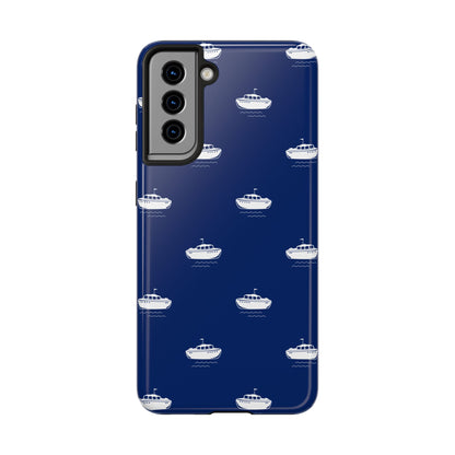 Blue Boat Phone Case – Calm Ocean Pattern for iPhone & Samsung, Durable & Stylish Protection
