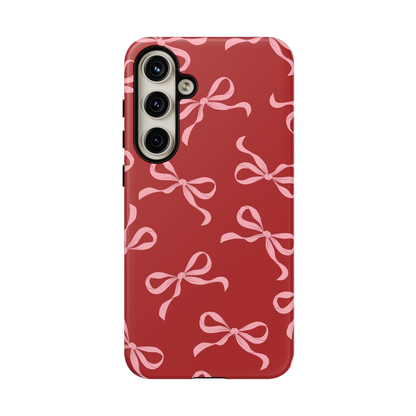 Pink Bows on Red Phone Case - JGUS