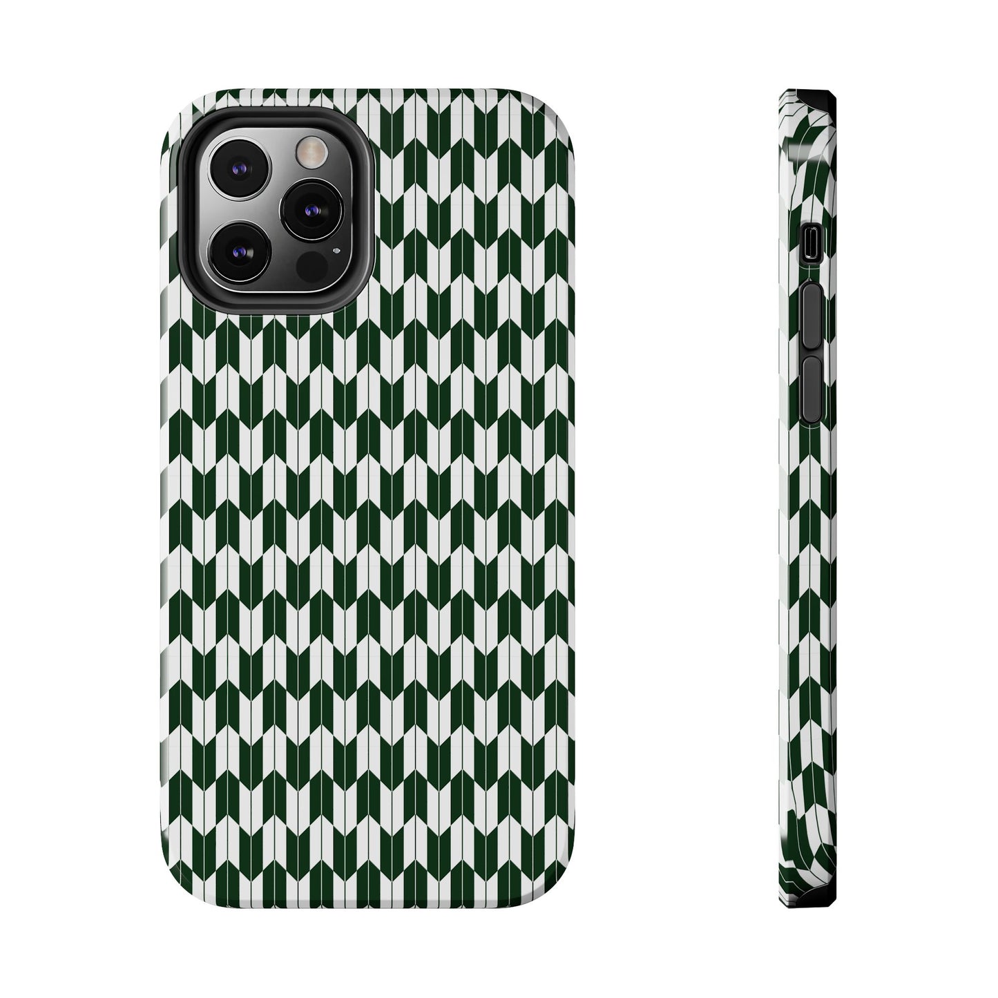 Green Harmony Geometric Phone Case – Durable, Slim, and MagSafe Compatible