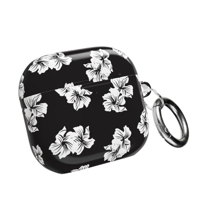 Black & White Floral Shockproof & Scratch-Resistant AirPods Case – Wireless Charging Compatible