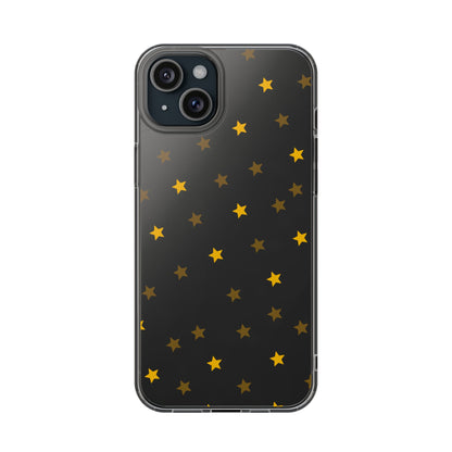 Yellow Stars Clear Phone Case – Stylish, Durable Protection