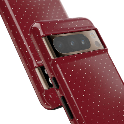Burgundy  & White Dots Case - JGUS