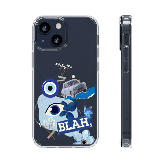 Blue Harmony Collage Clear Phone Case