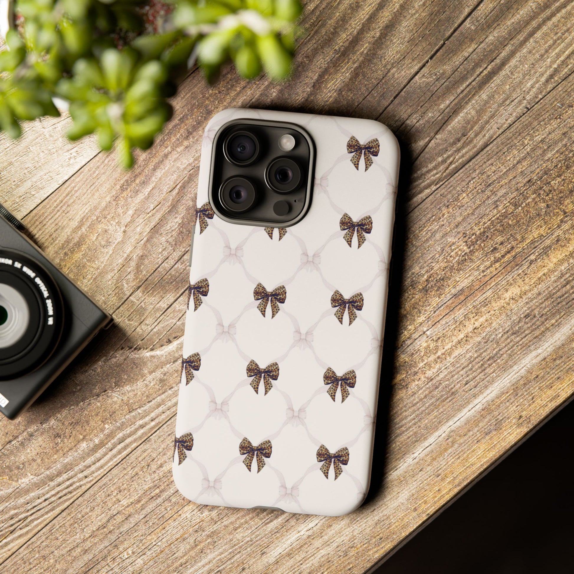 Chic Bow Pattern Phone Case | Elegant Clear Protective Case | Stylish iPhone & Samsung Cover - JGUS