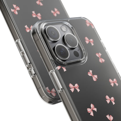 Pink Bow Dreams Clear Phone Case