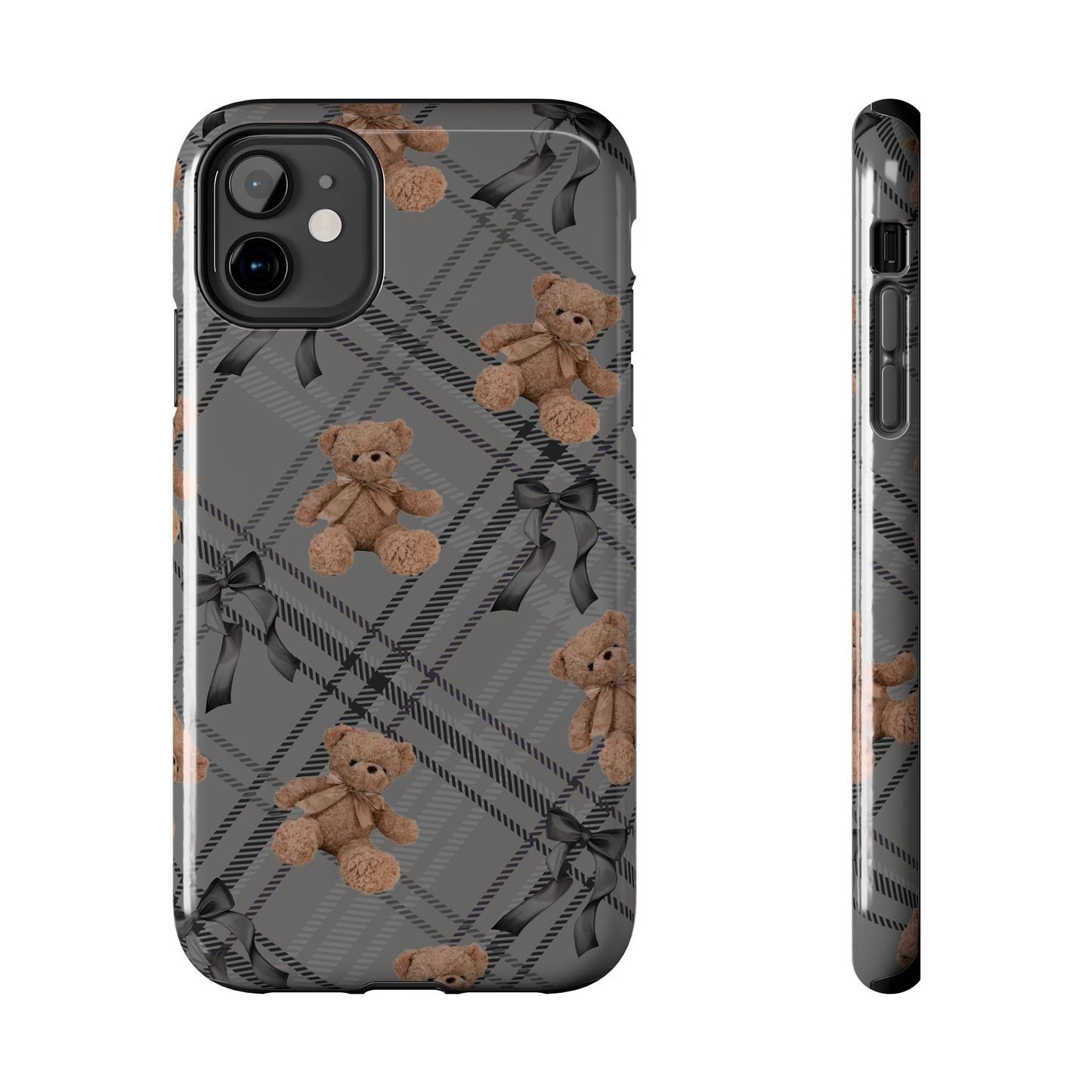 Cute Bows & Bears Phone Case – Customizable, Dual-Layer Protection for iPhone & Samsung