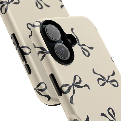 Beige and Black Bow Phone Case - JGUS
