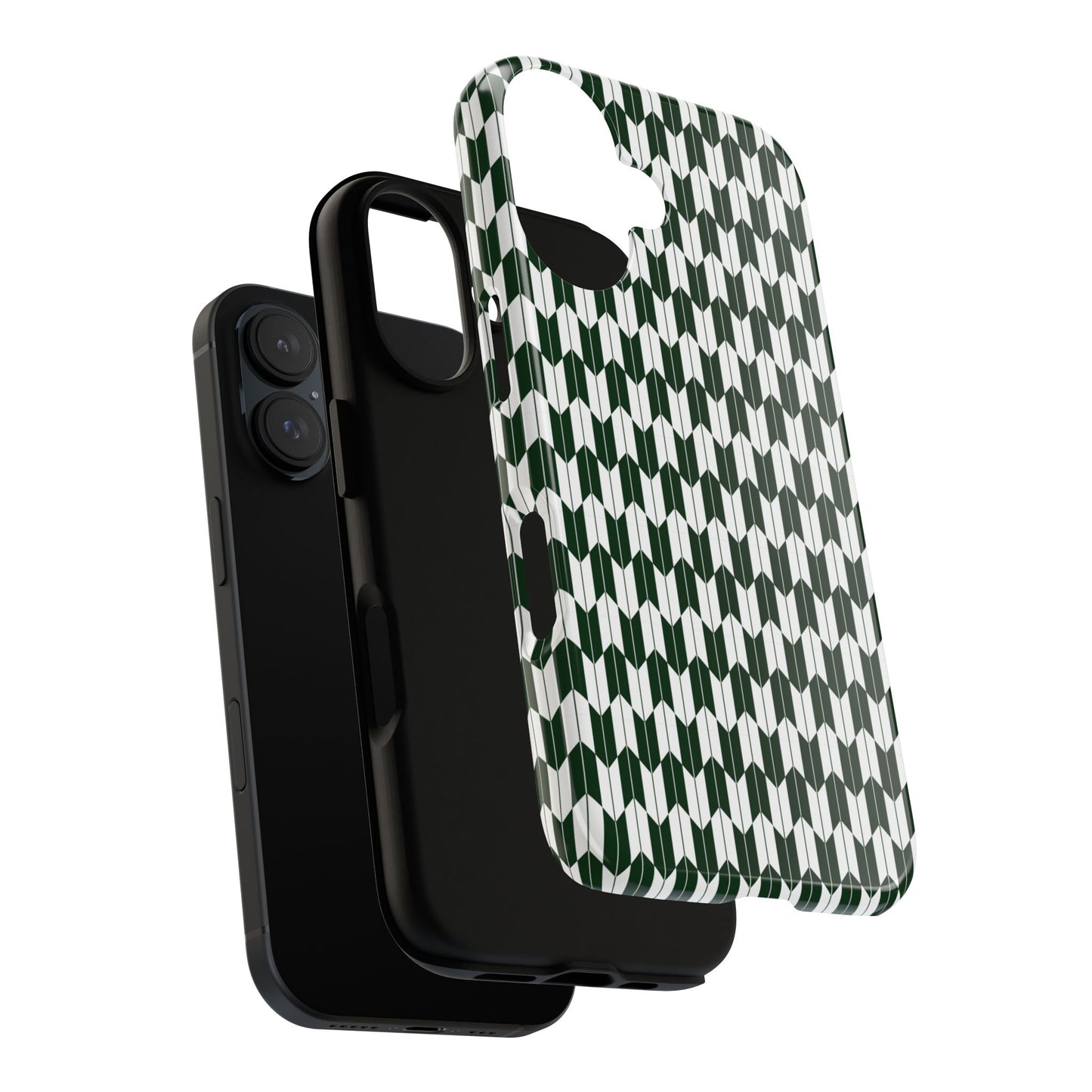 Green Harmony Geometric Phone Case – Durable, Slim, and MagSafe Compatible - JGUS