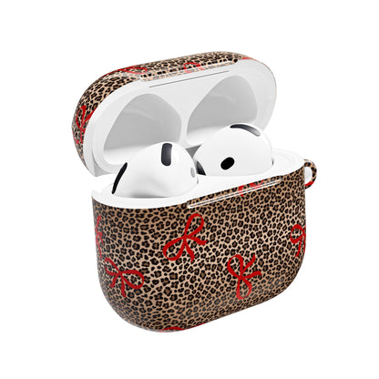 Bold Bow Leopard Shockproof & Scratch-Resistant AirPods Case – Wireless Charging Compatible