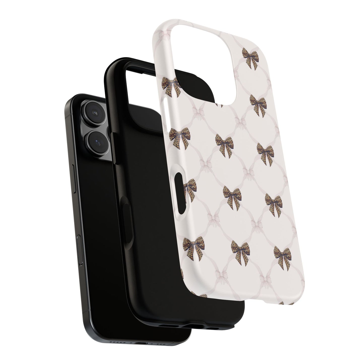 Chic Bow Pattern Phone Case | Elegant Clear Protective Case | Stylish iPhone & Samsung Cover - JGUS