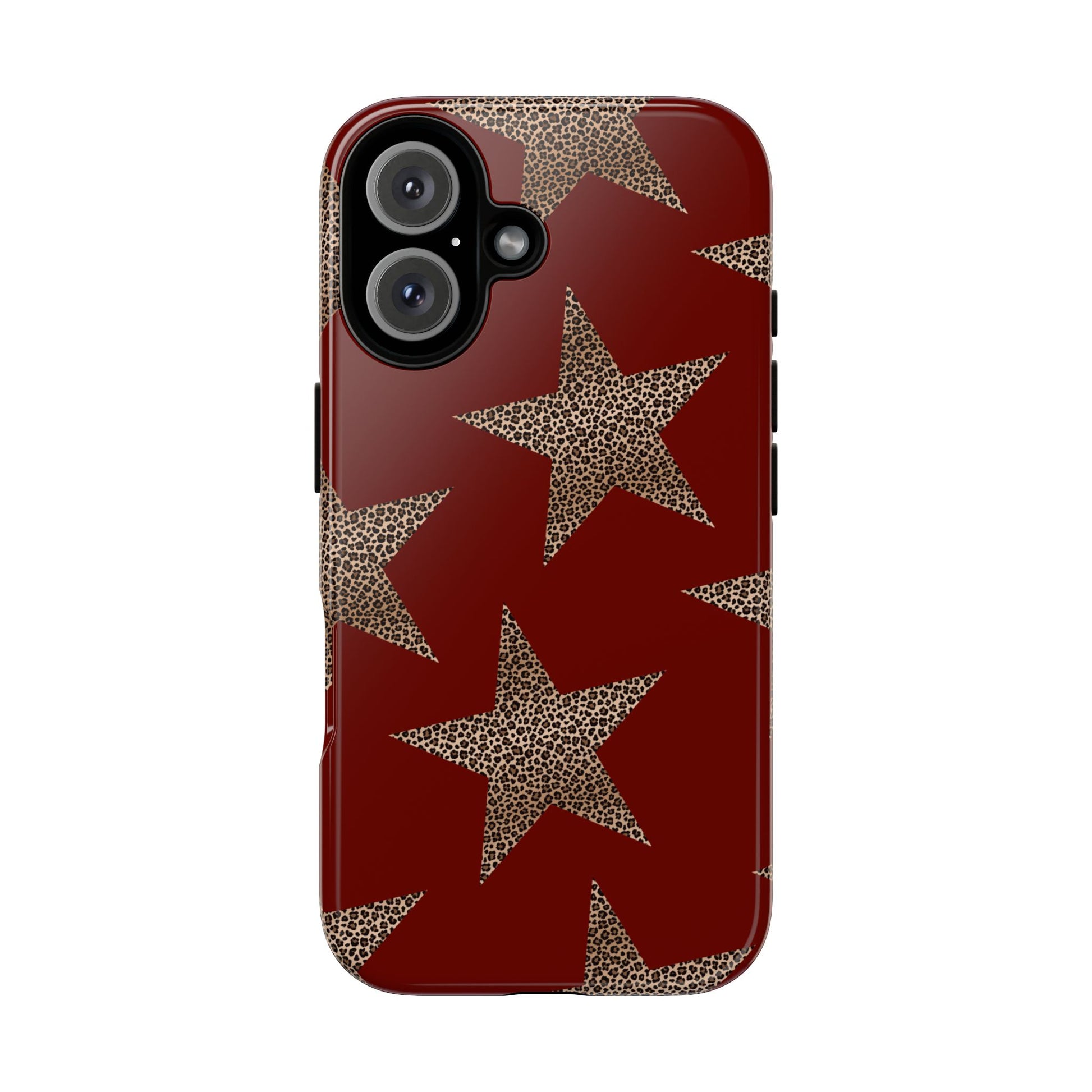 Leopard Star Luxe - Burgundy Edition | Aesthetic Coquette Phone Case for iPhone & Galaxy - JGUS