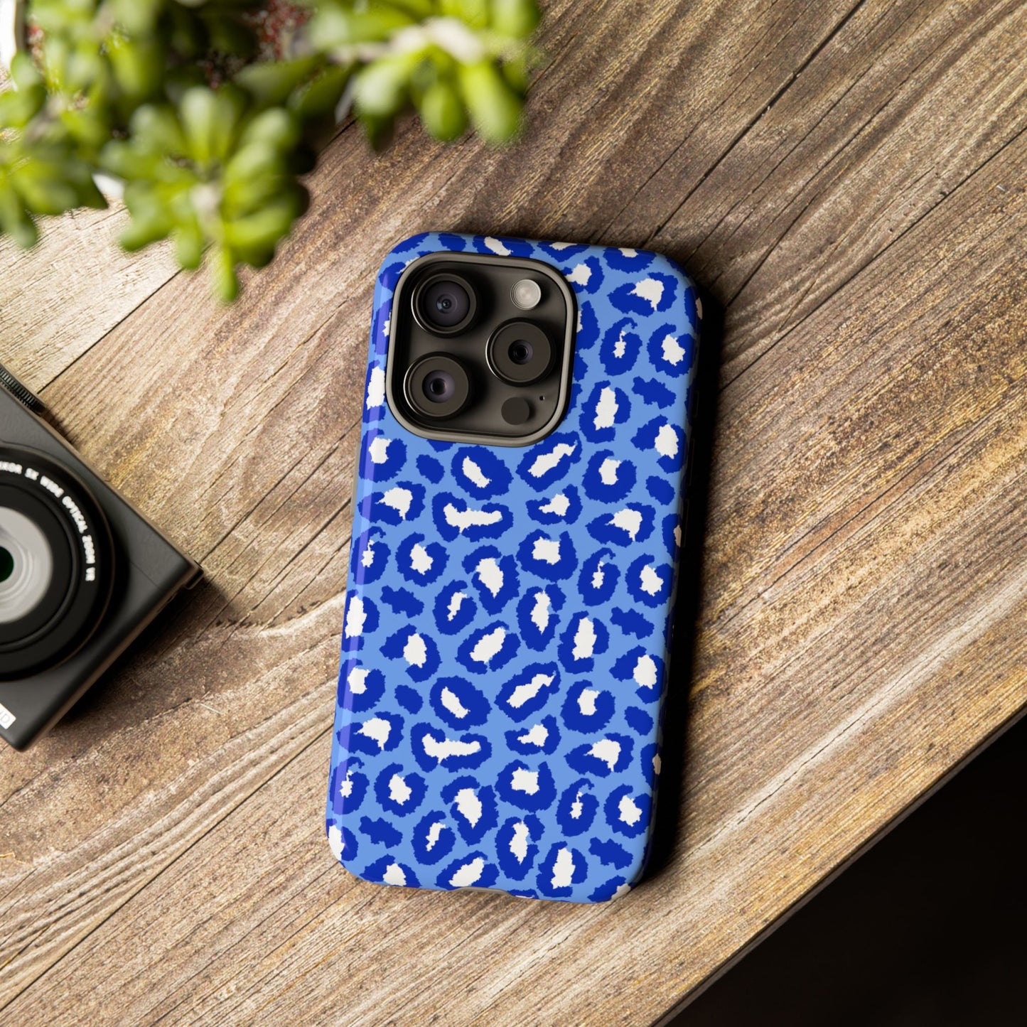 Leopard Vibes - Blue Edition Phone Case for iPhone & Samsung - Stylish & Durable Animal Print Case - JGUS