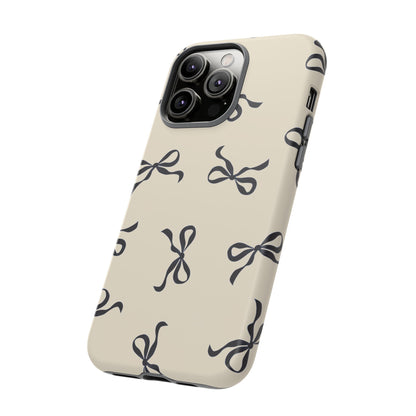 Beige and Black Bow Phone Case - JGUS