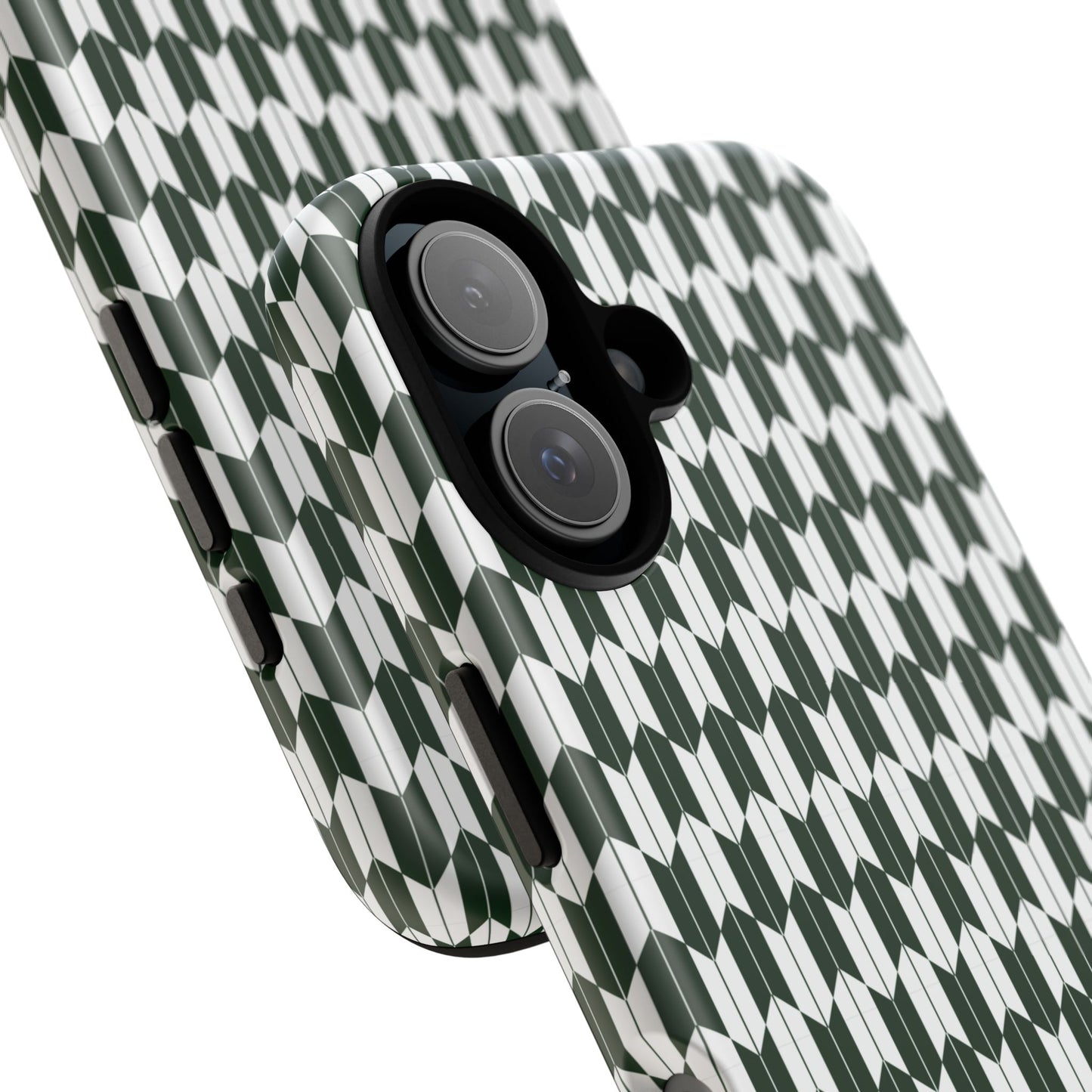 Green Harmony Geometric Phone Case – Durable, Slim, and MagSafe Compatible - JGUS