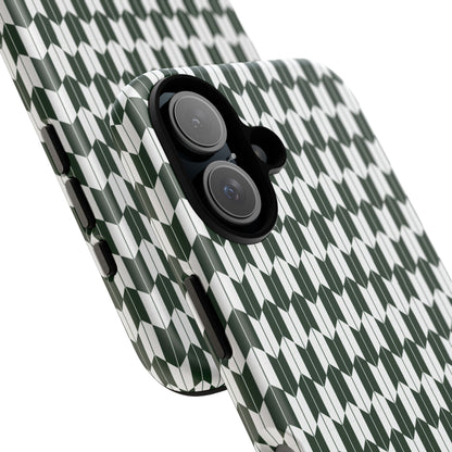 Green Harmony Geometric Phone Case – Durable, Slim, and MagSafe Compatible - JGUS