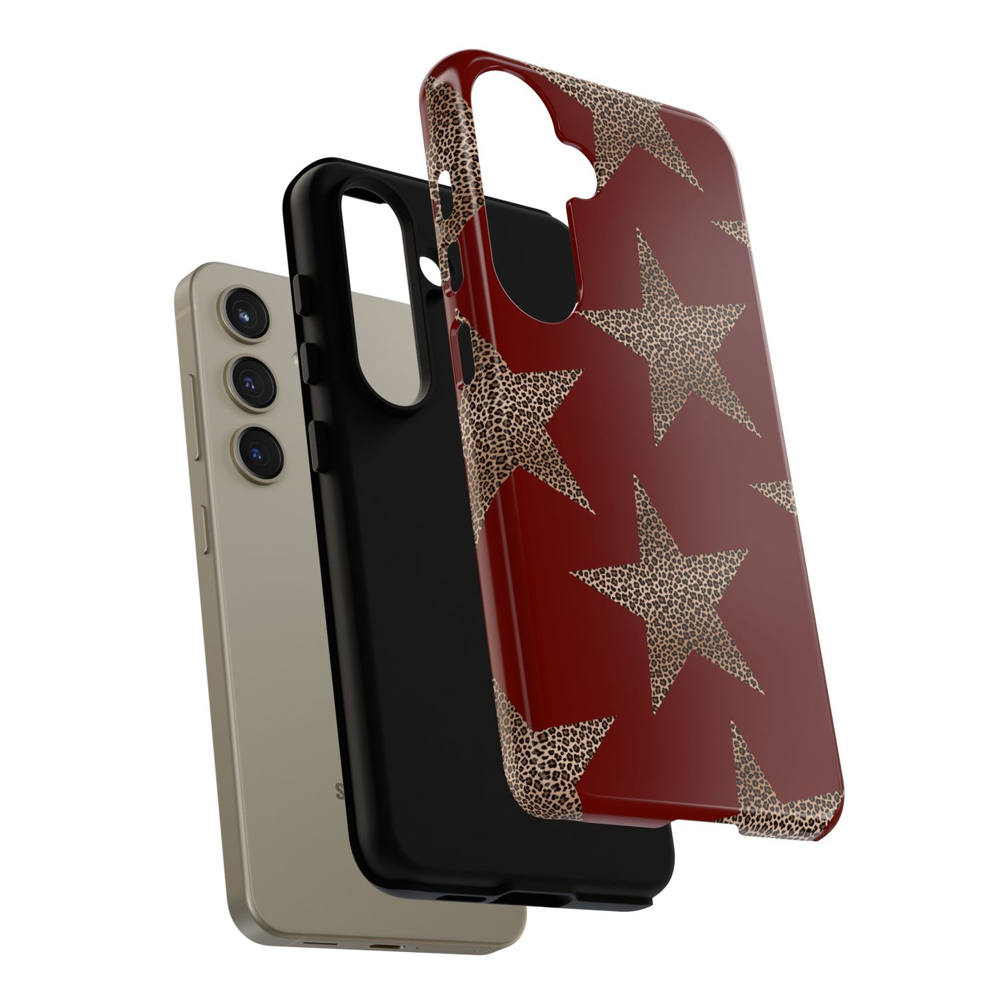 Leopard Star Luxe - Burgundy Edition | Aesthetic Coquette Phone Case for iPhone & Galaxy - JGUS