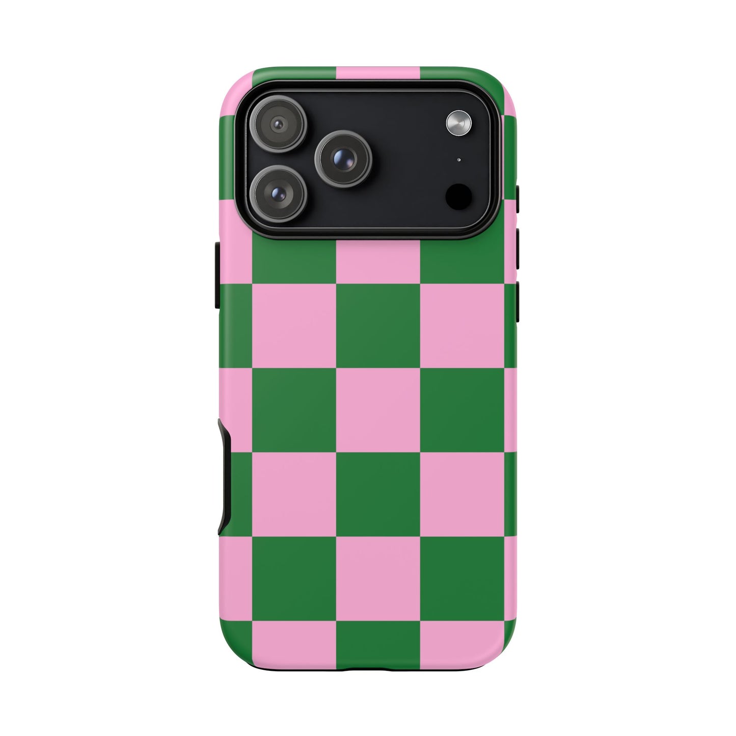 Pink Retro Checkered Phone Case – 90s Aesthetic, Vintage Grid Pattern for iPhone & Samsung - JGUS