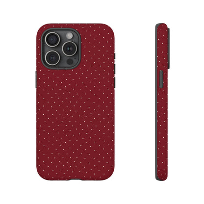 Burgundy  & White Dots Case - JGUS